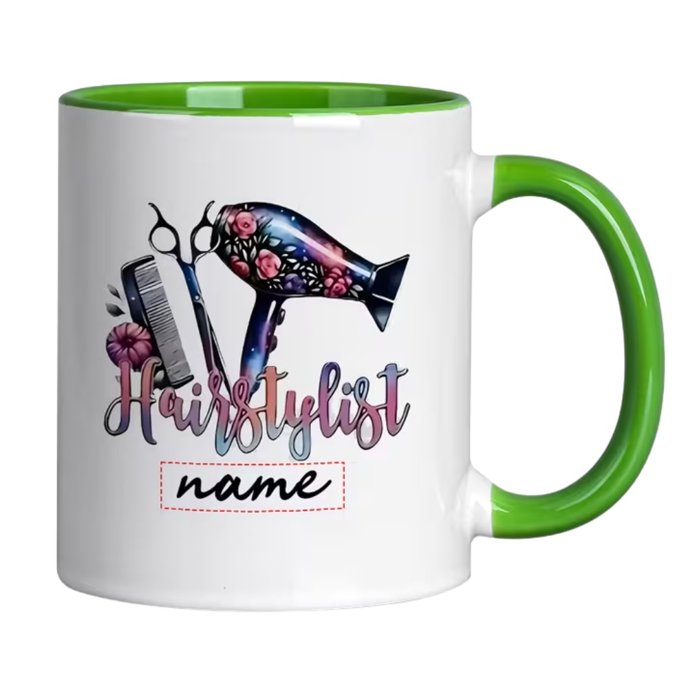 1pc Personalized Hairstylist Mug with Name/Text - 11oz Ceramic Hairdressing Cup,