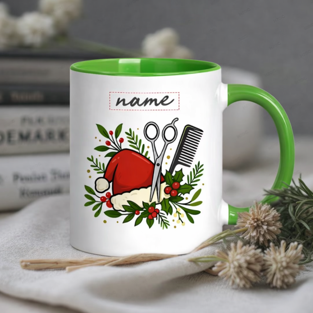 1pc 11oz Custom Name Ceramic Coffee Mug, Personalized Hairdressing 