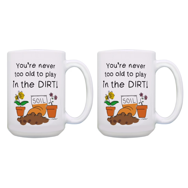 Adults Garden Themed Gifts 2 Pack 15oz Coffee Mugs