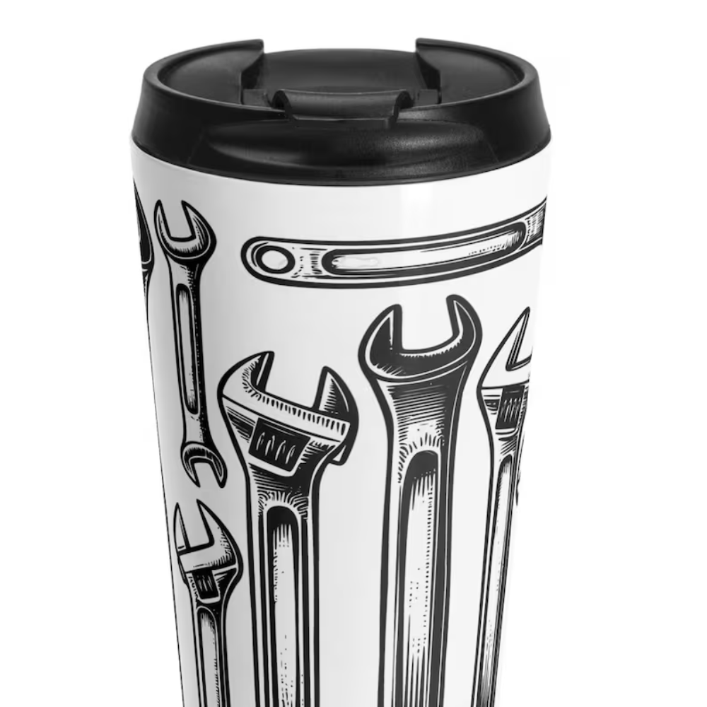 Mechanic Tools Travel Mug, 15oz Stainless Steel Tumbler