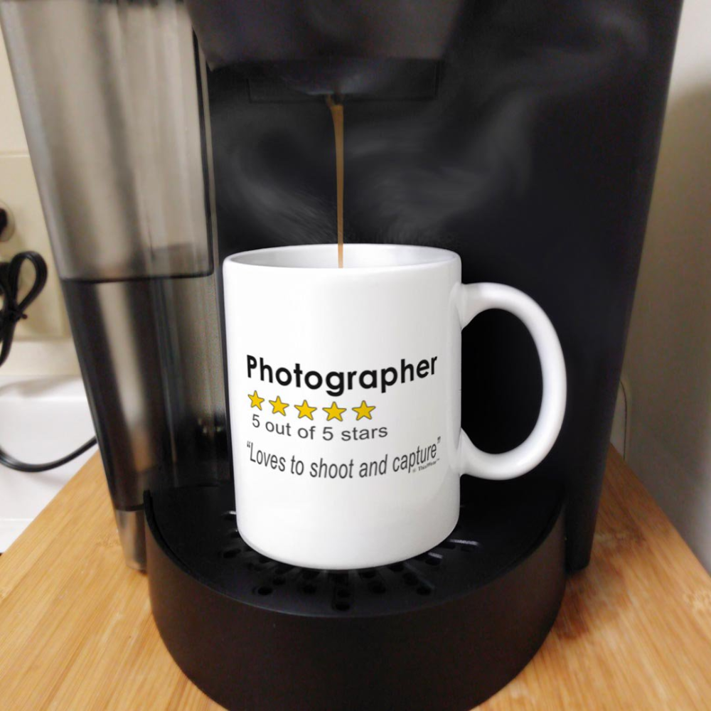 ThisWear Camera Gifts for Photographers Men Photographer 5 Out Of 5 Stars Review Loves To Shoot and Capture 11oz Ceramic Coffee Mug Photographer