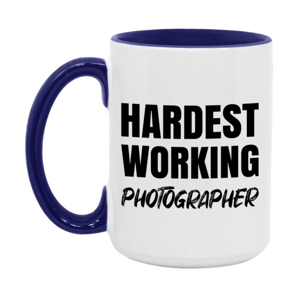 Photographer Superlative Mug, Hardest Working Photographer, 11oz or 15oz Ceramic Coffee Mug