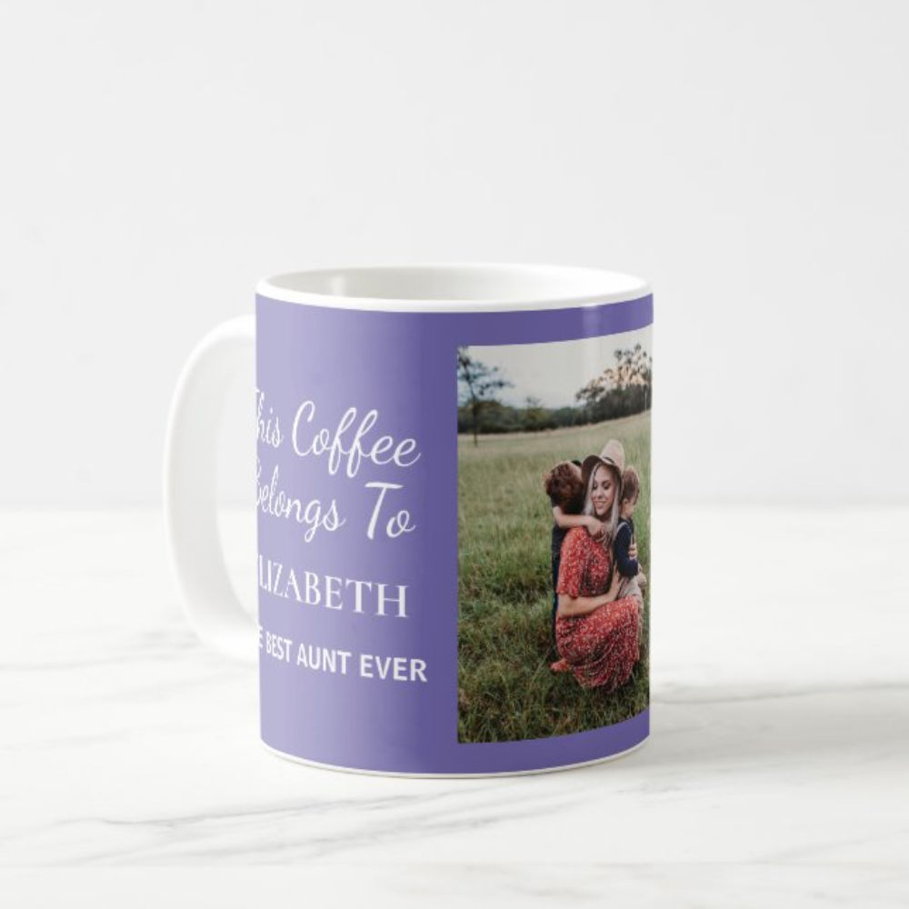 Personalized Aunt Photo Coffee Mug With Custom Name