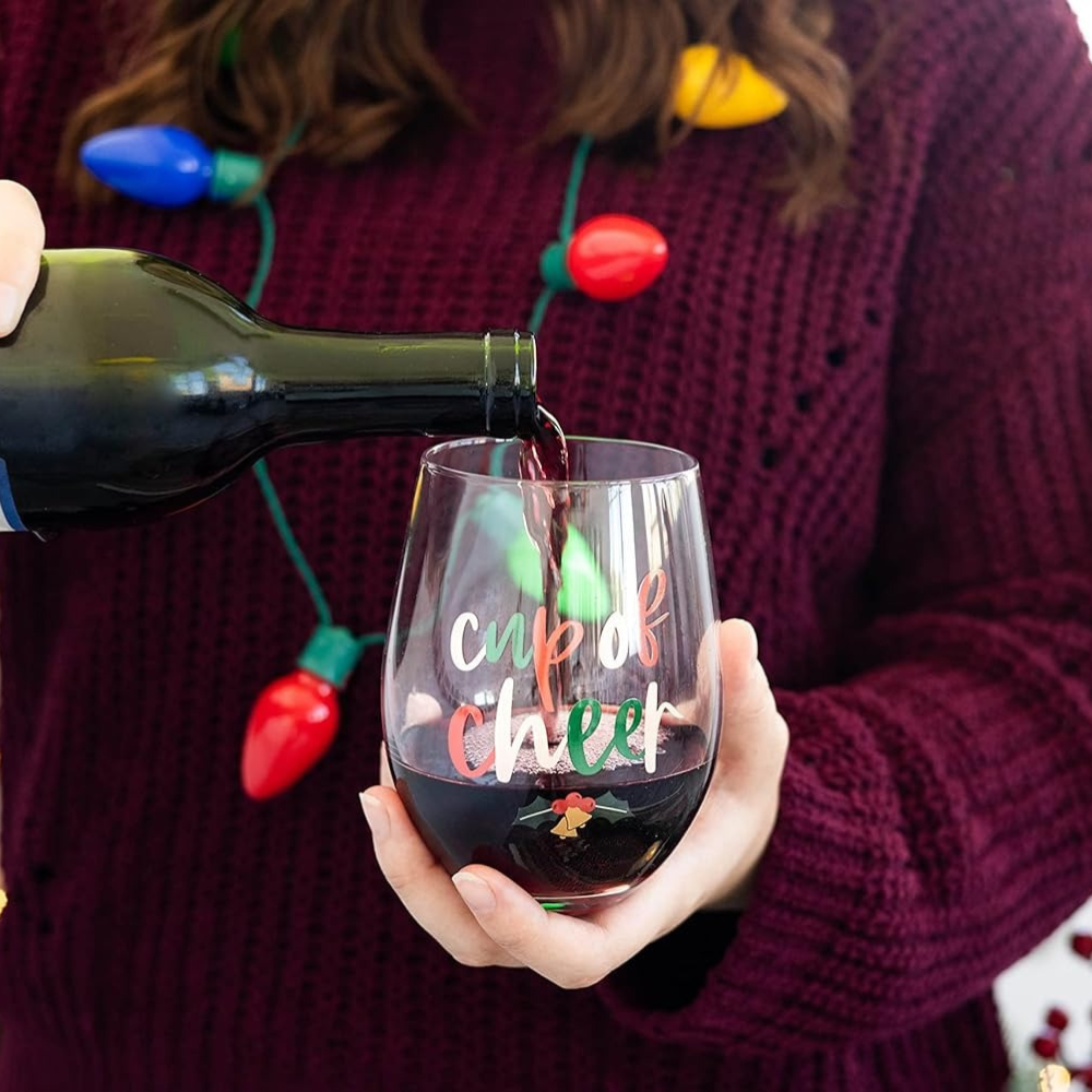 Stemless Cheer Wine Glass