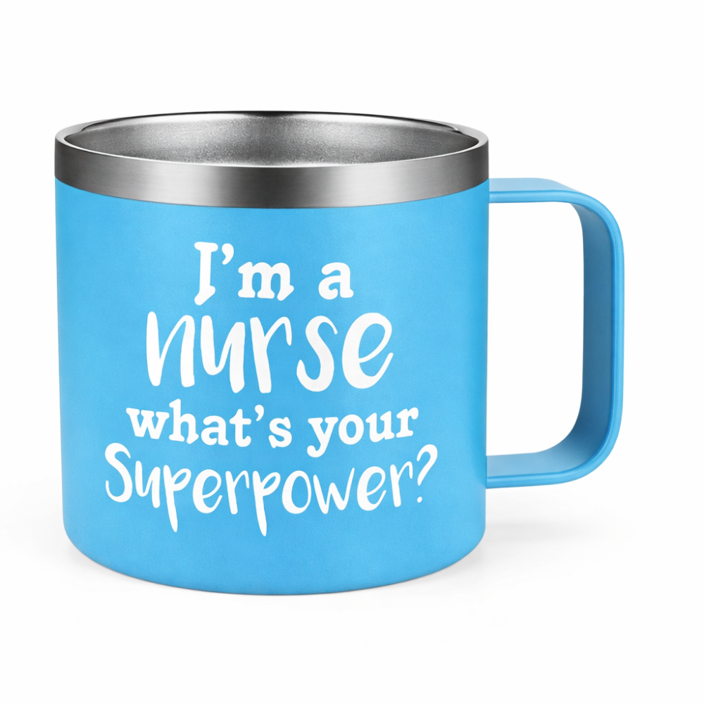 14oz Nurse Superpower Quote Print Coffee Mugs Set
