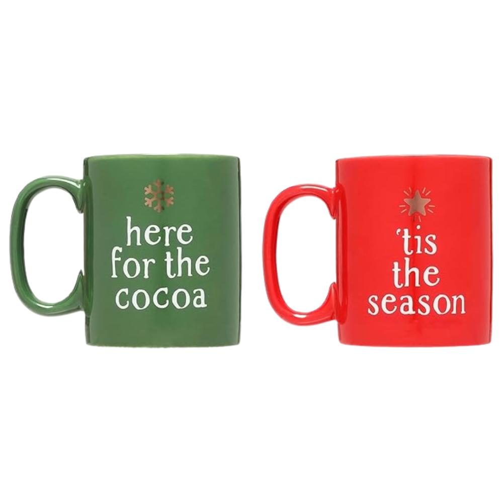 Set Of 2 Matching Christmas Mugs
