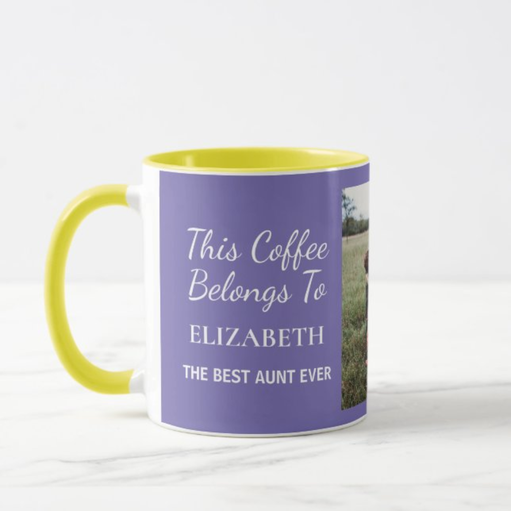 Personalized Aunt Photo Coffee Mug With Custom Name