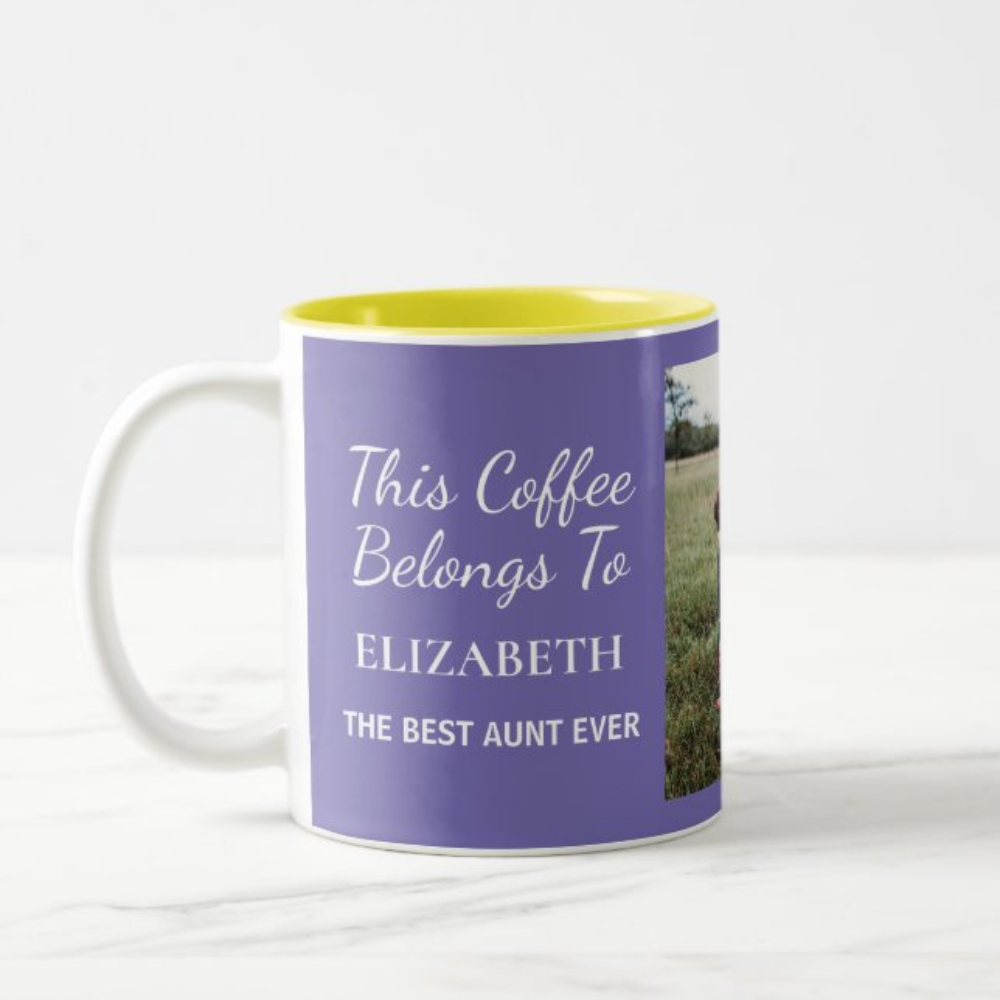 Personalized Aunt Photo Coffee Mug With Custom Name