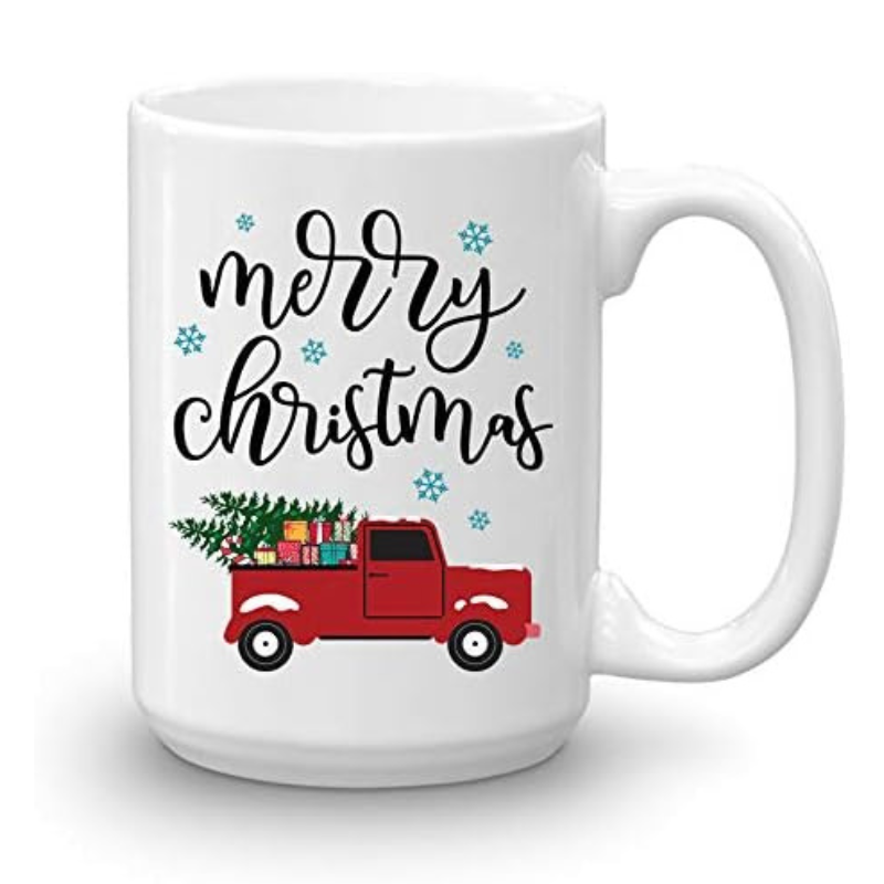 Merry Christmas Printed Coffee Mug With Festive Artwork