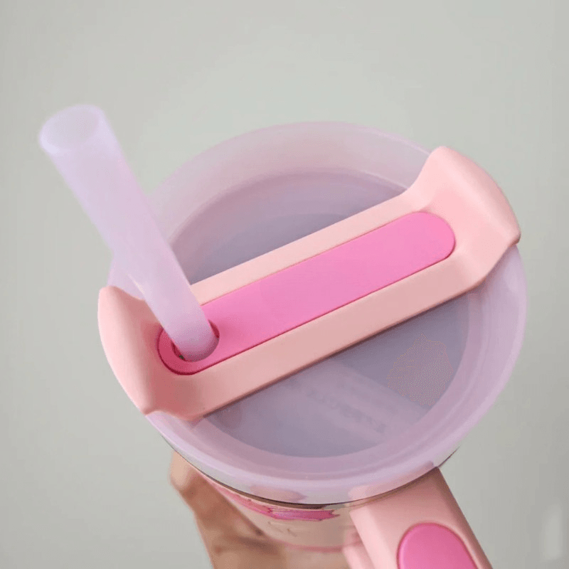 Floral Print Insulated Tumbler Double Walled With Straw-Mineral Mug