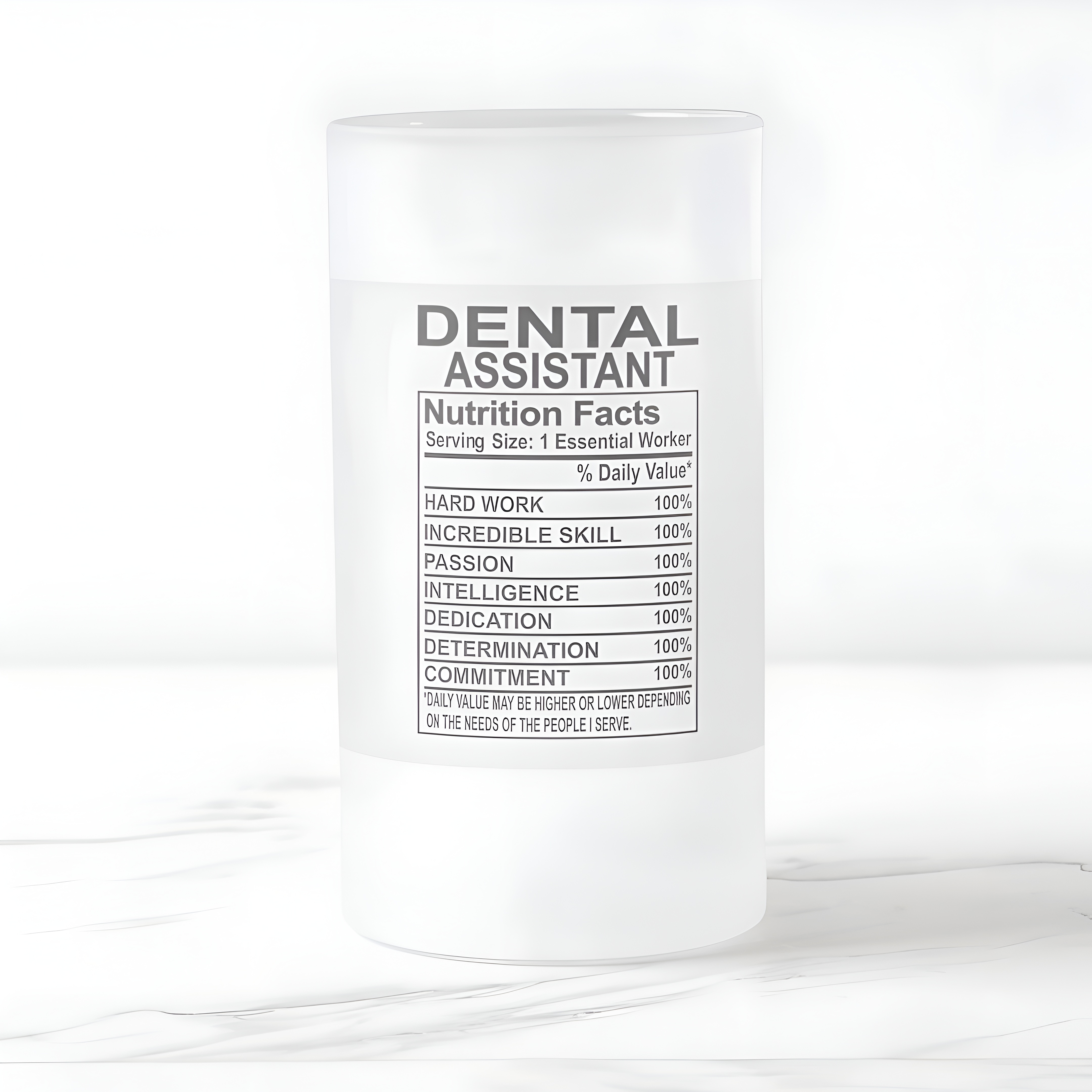 Dental Assistant Nutrition Label Design Printed Coffee Mug