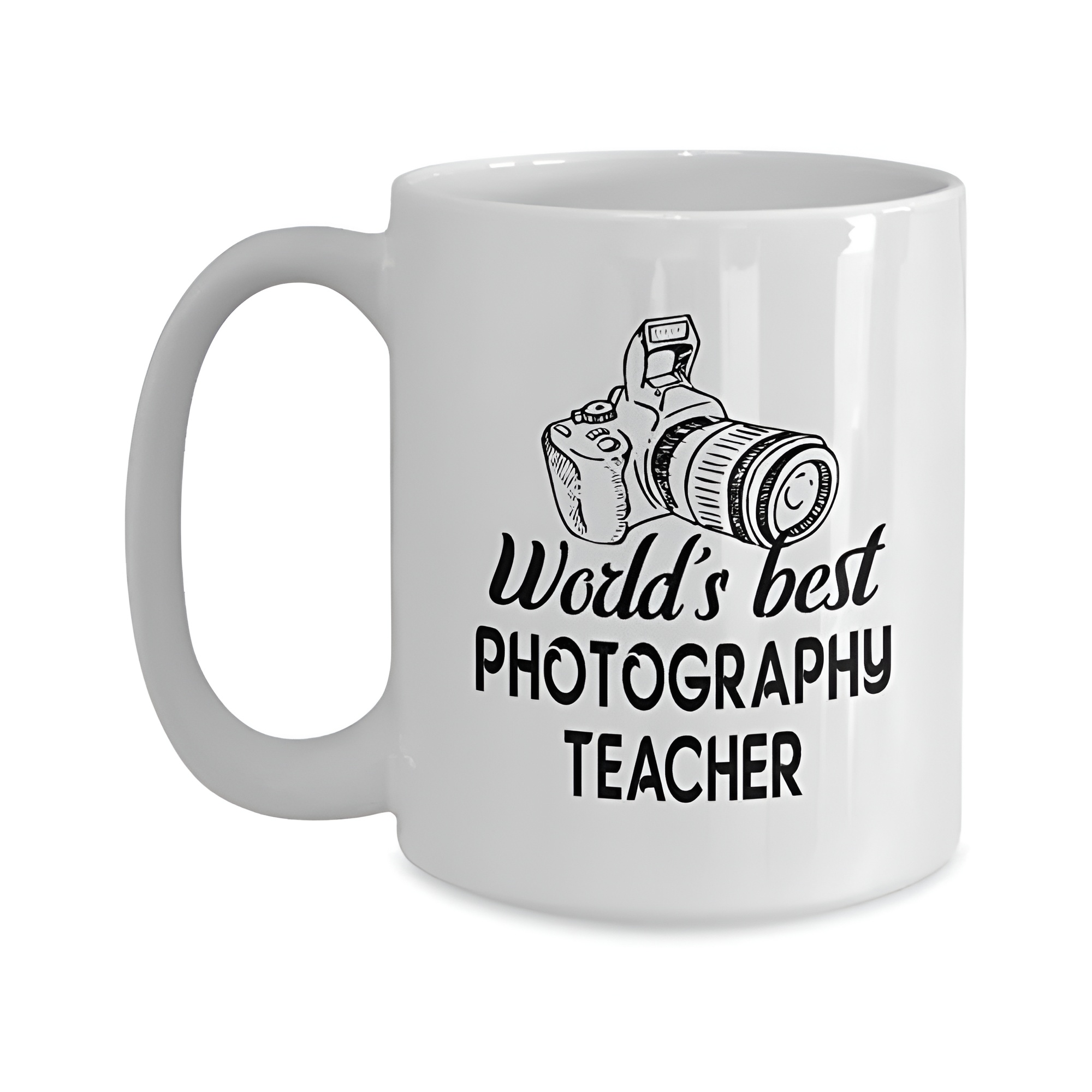 Photographer Teacher Appreciation Text Printed Coffee Cup With Camera Design