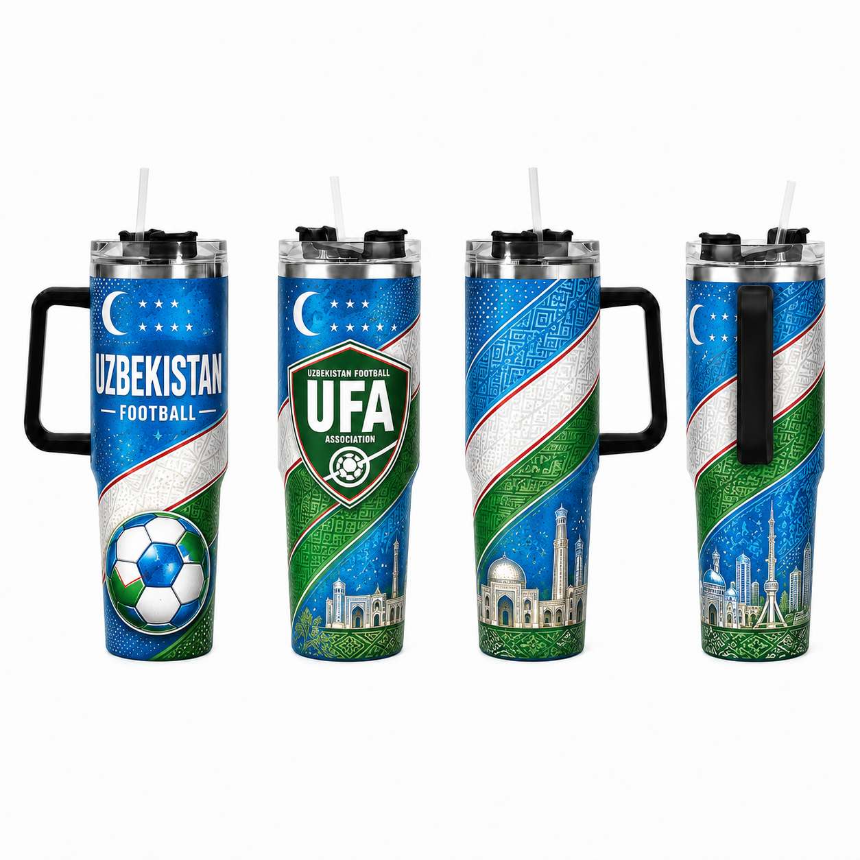 FIFA 2026 Uzbekistan Football Sports All Over Printed 40oz Tumbler With Straw And Lid