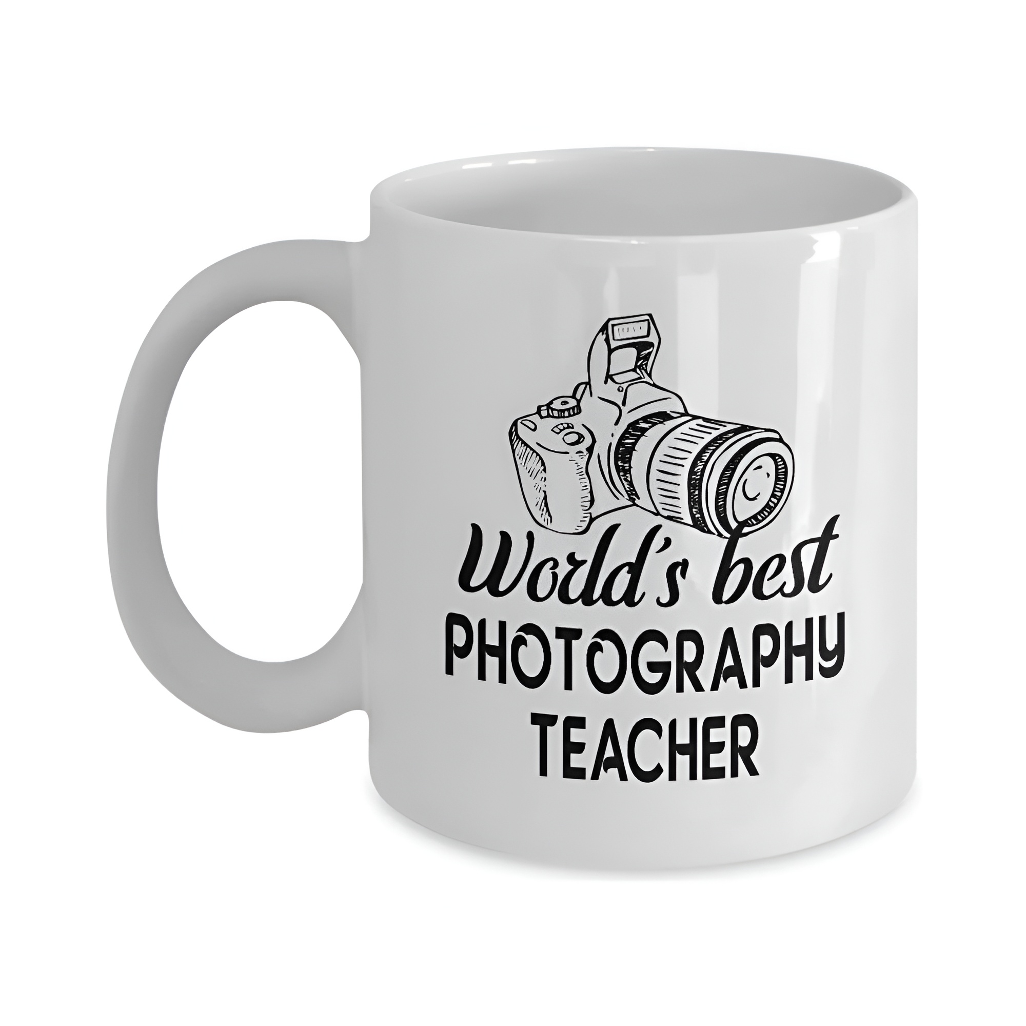 Photographer Teacher Appreciation Text Printed Coffee Cup With Camera Design