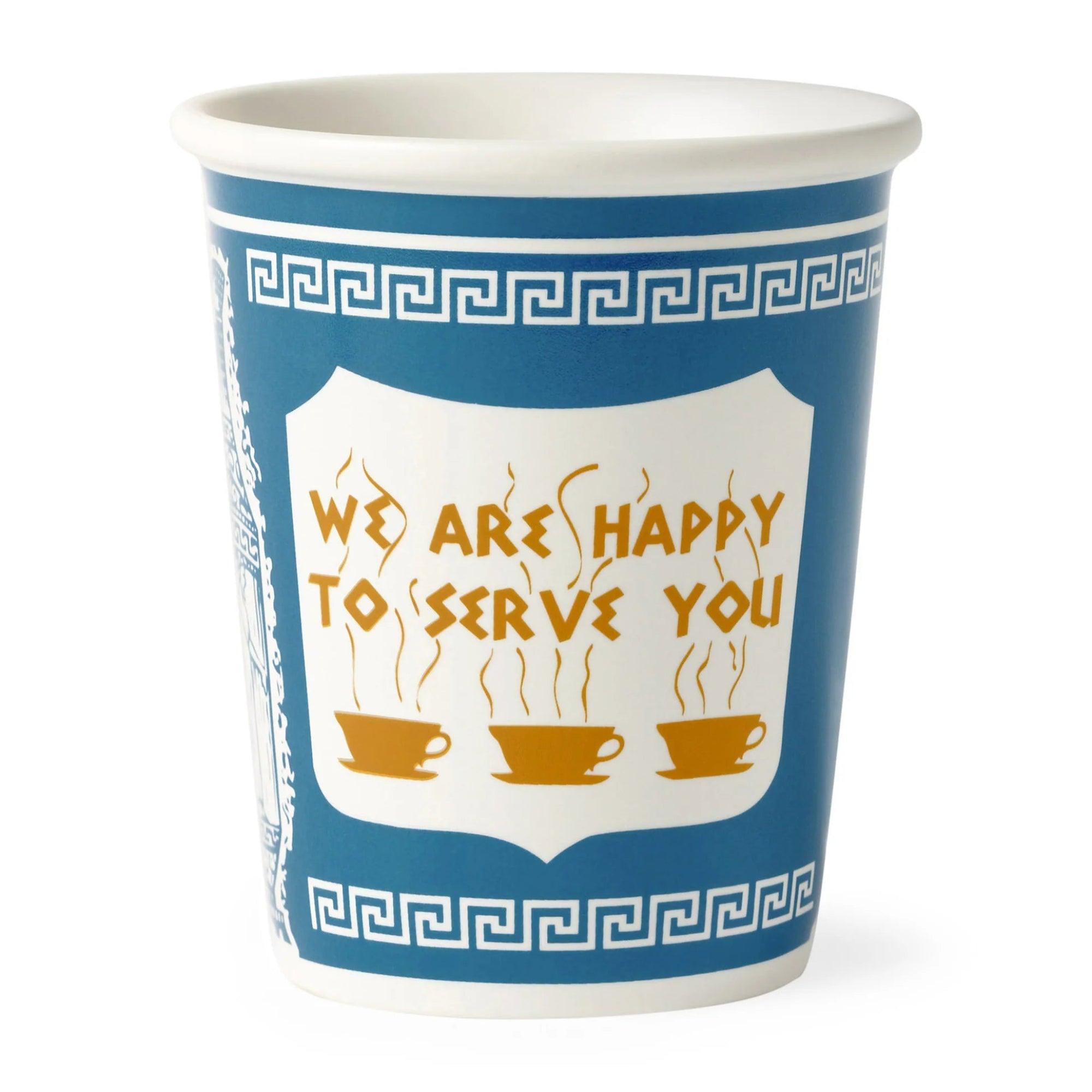 New York Coffee Cup - Classic Ceramic Cup with Greek Diner Design-Mineral Mug