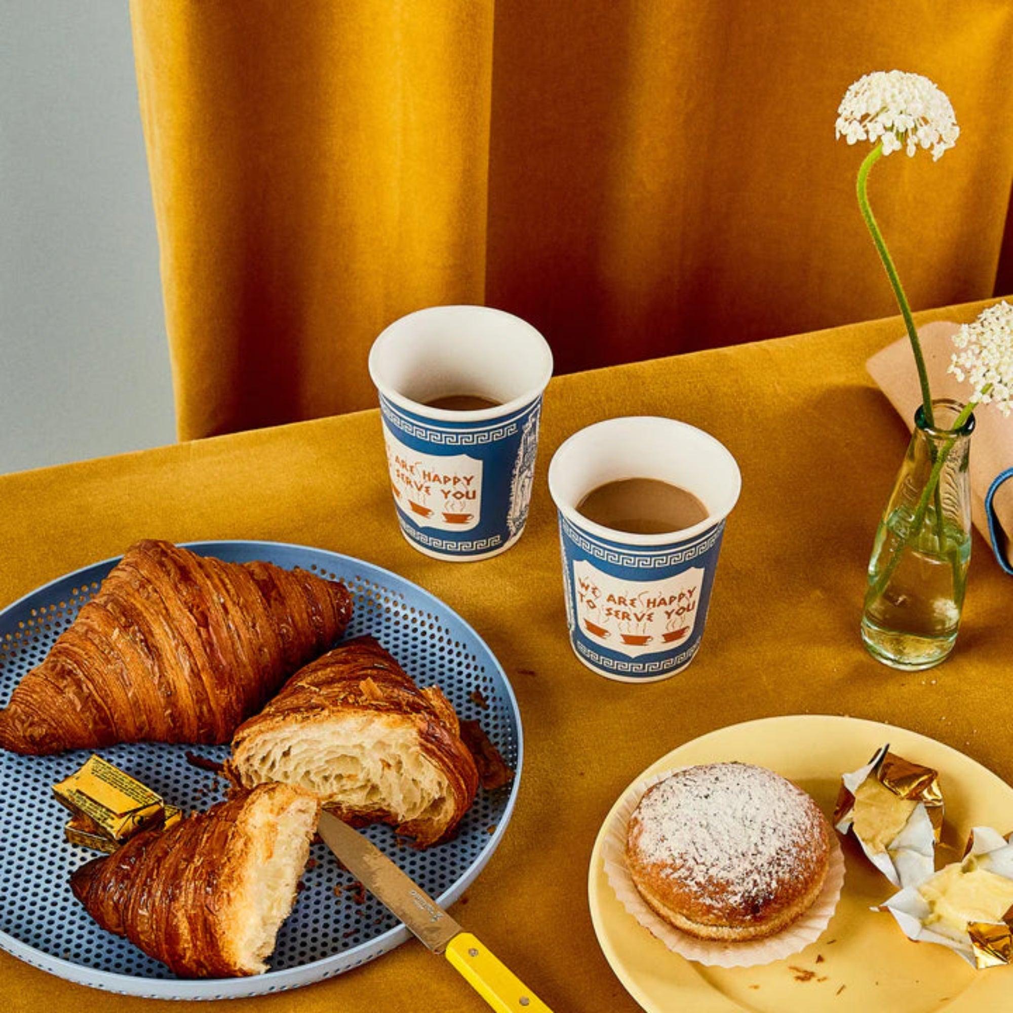 New York Coffee Cup - Classic Ceramic Cup with Greek Diner Design-Mineral Mug