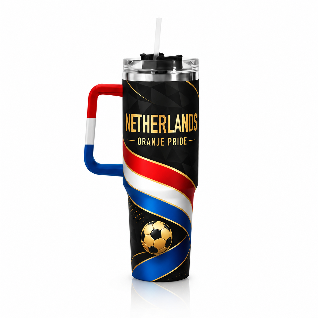 FIFA 2026 Netherlands Football Sports All Over Printed 40oz Tumbler With Straw And Lid