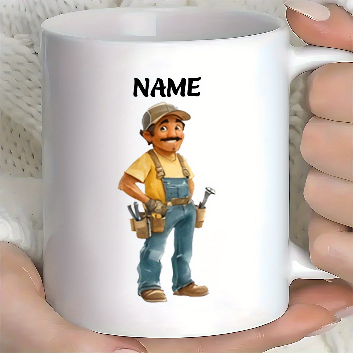 11oz Personalized Name Custom Cartoon Style Ceramic Coffee Mug.