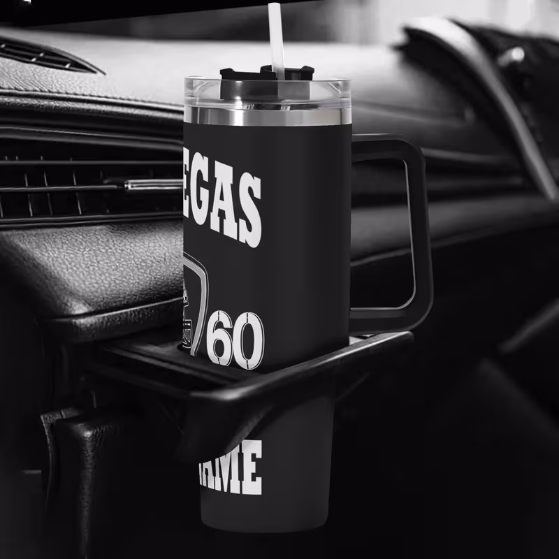 1 las vegas football themed 40oz stainless steel tumbler with lid insulated portable non slip sealed travel mug personalized name ideal for sports events perfect gift for sports event accessory customizable tumbler durable drinkware sports water bottle 4