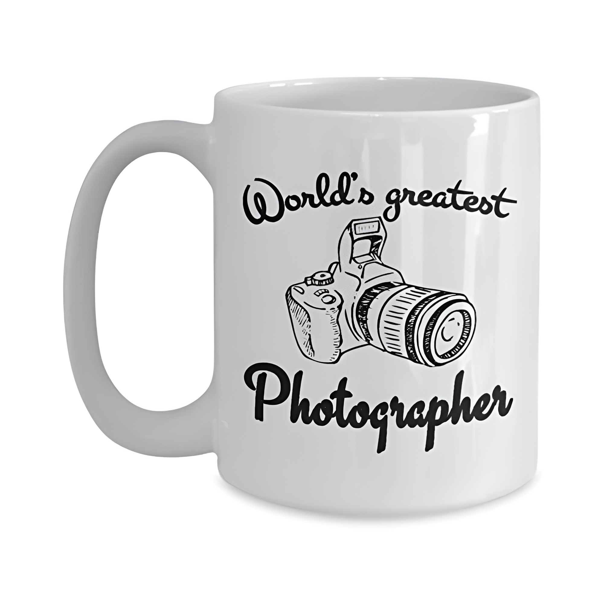 Photographer Appreciation Text Printed Coffee Mug With Camera Graphic