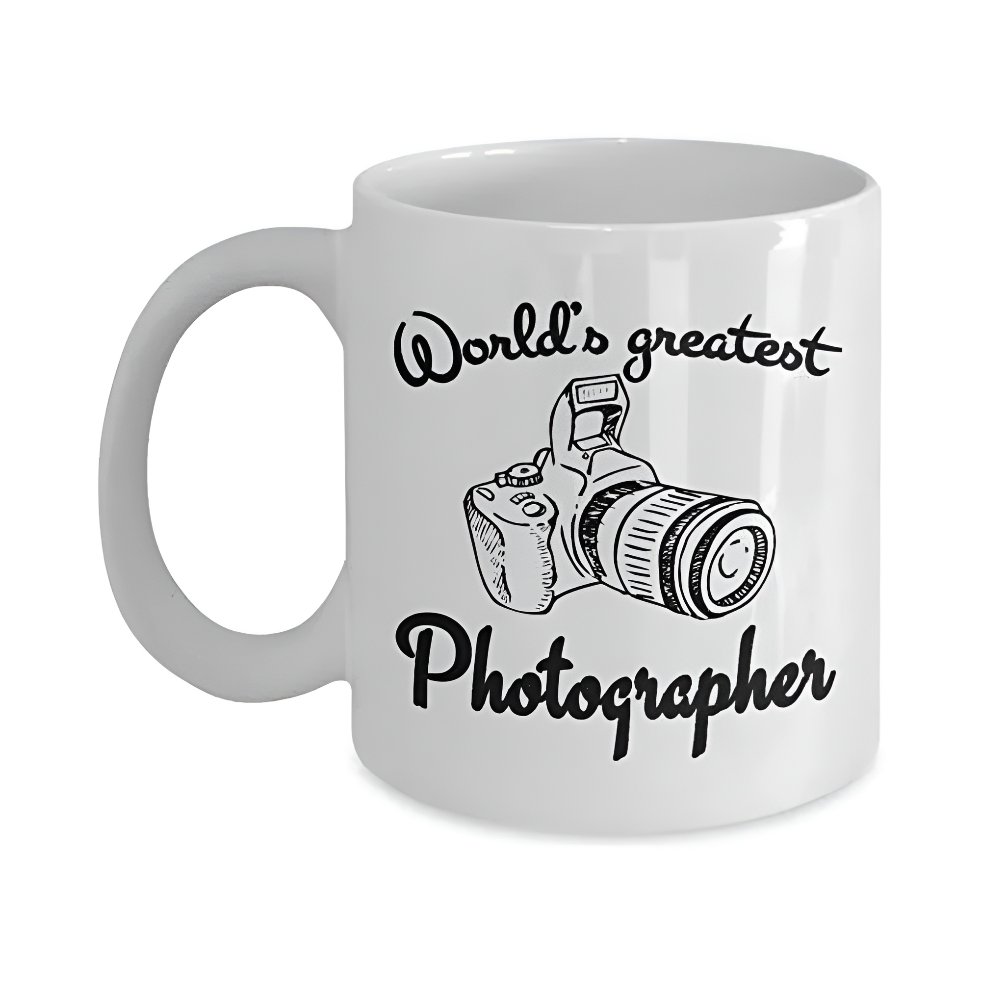 Photographer Appreciation Text Printed Coffee Mug With Camera Graphic