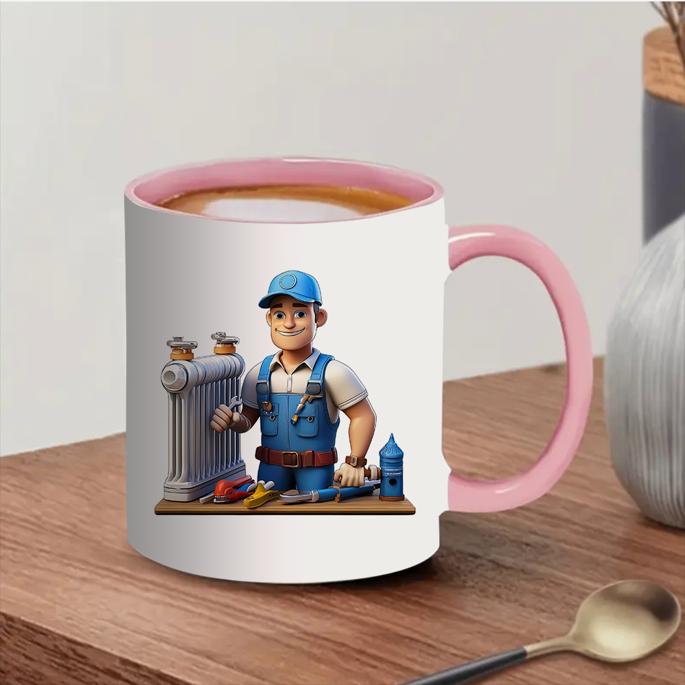 1pc Cute Cartoon Plumber Design Coffee Mug