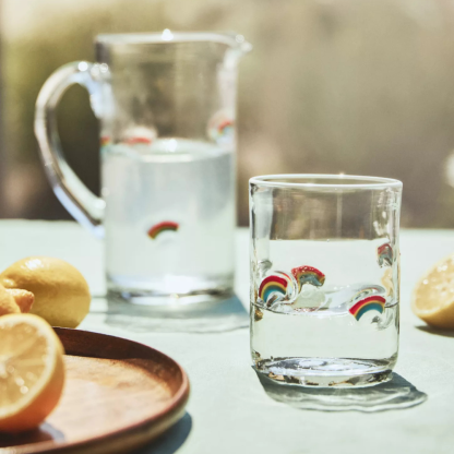 Embossed Glass Tumbler-Mineral Mug