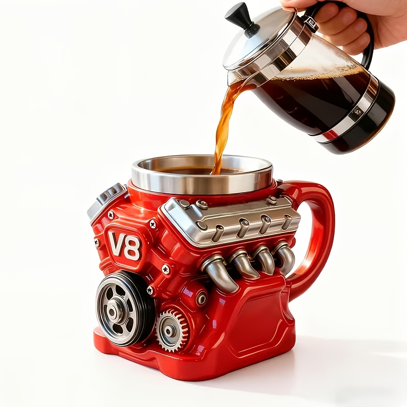 Stainless Steel V8 Style Mug Ideal for Christmas New Year Birthday Gifts