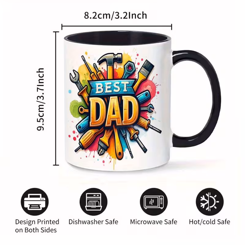 1pc best dad tools mug 11oz colorful tool design coffee juice cup hand wash fathers day gift for diy dads gifts for dad design hand wash recommended 2