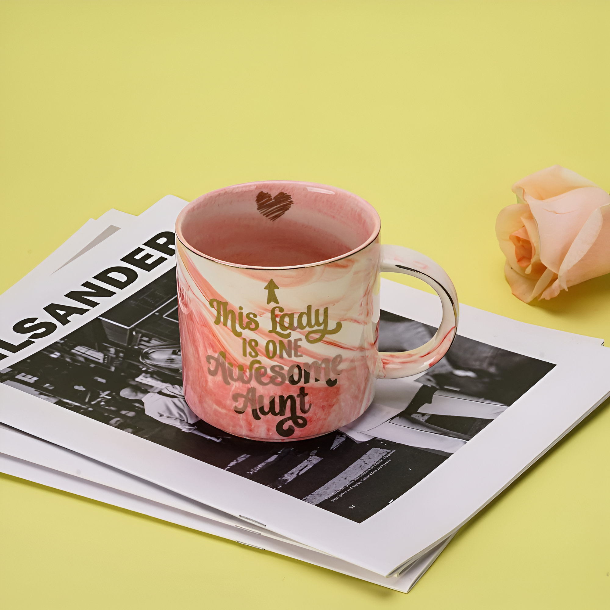 Ceramic Coffee Mug With Marble Design For Aunt 