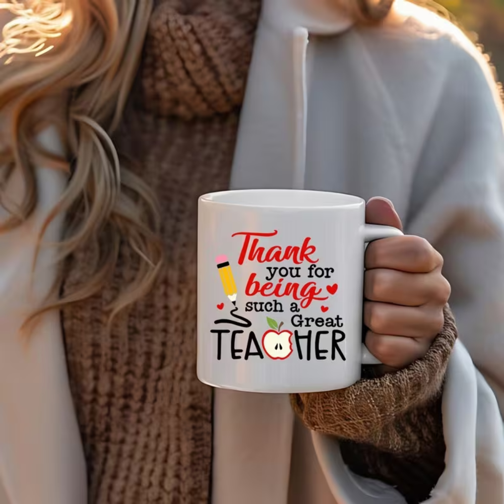 1pc, 11oz ceramic mug, coffee cup, the best teacher gift. 