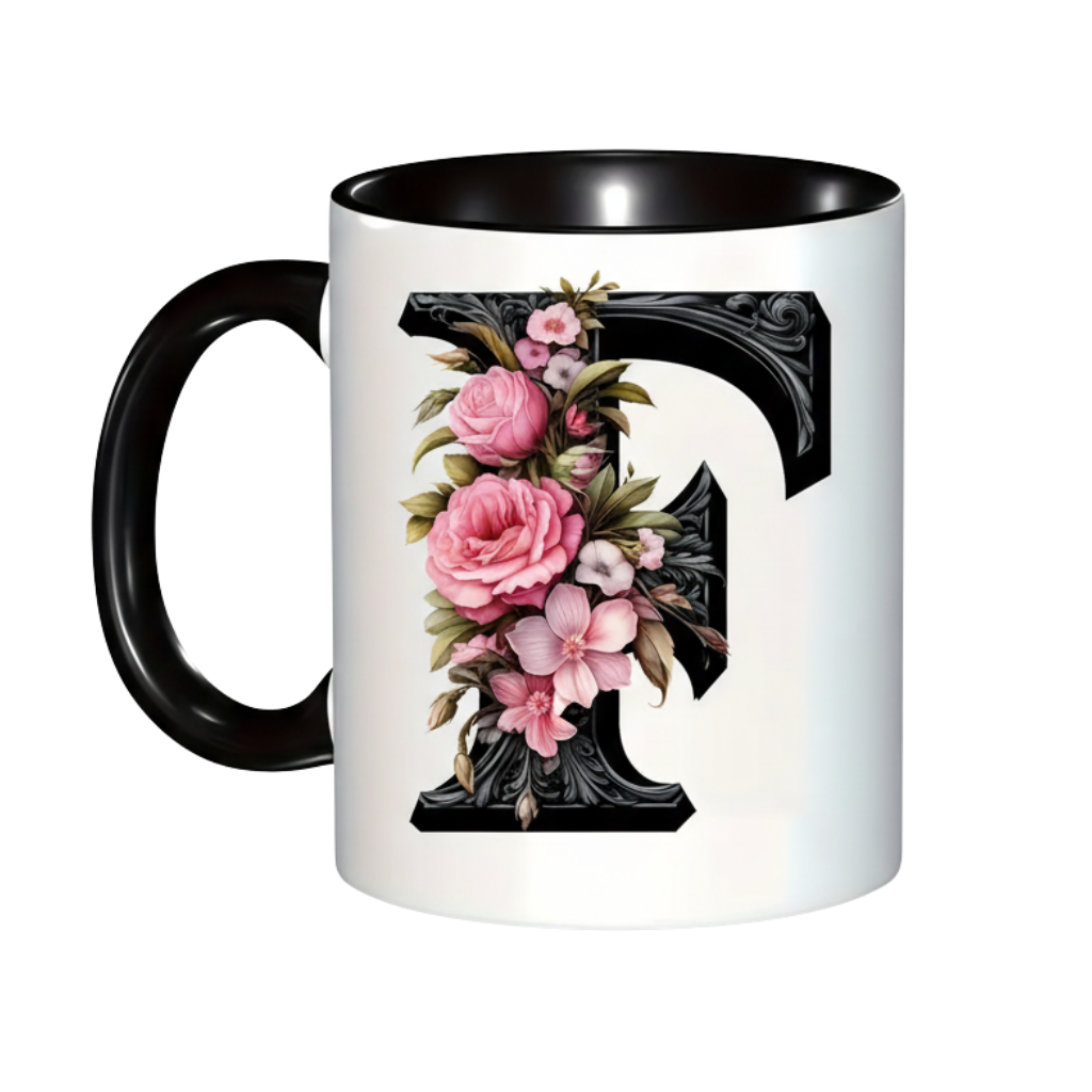 Alphabet Printed Ceramic Coffee Mug