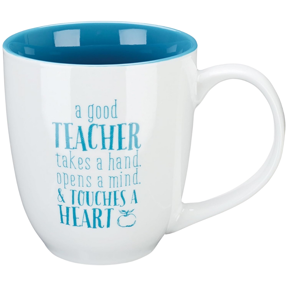 Inspirational Coffee and Tea Mug for Teachers with Verse: Touches a Heart