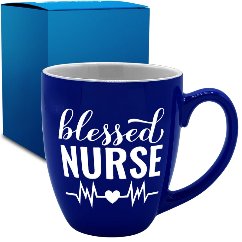 Blessed Nurse 16oz Personalized Bistro Coffee Mug