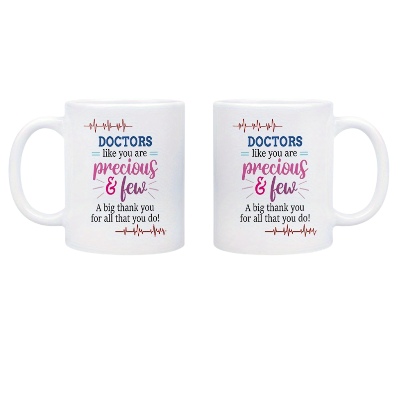 1pc Doctor Appreciation Gift Mug  11oz White Ceramic Coffee Cup 