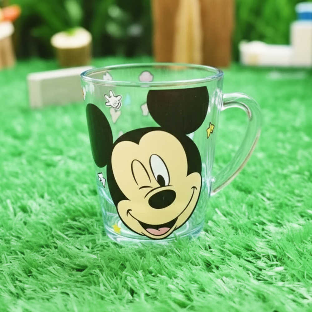 Mickey And Minnie Mouse Transparent Water Cup 