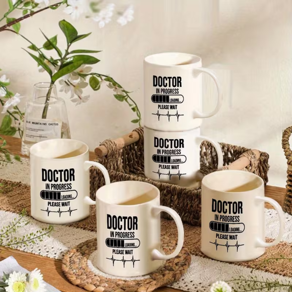 Ceramic Doctor in Progress Coffee Mug with Handle Novelty Drinkware 1pc