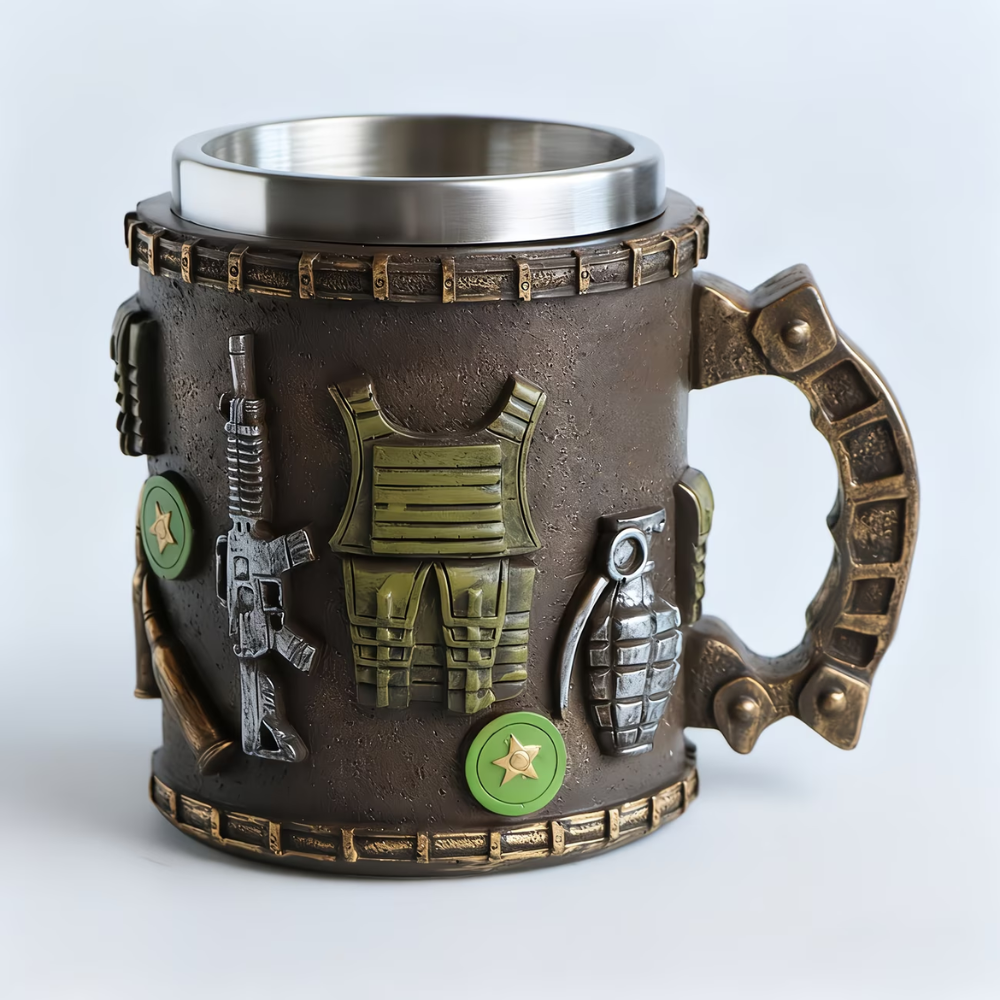 Mug - Durable Stainless Steel, Hand Wash Only, Perfect for Coffee & Beer, Ideal for Home Decor Or Gift