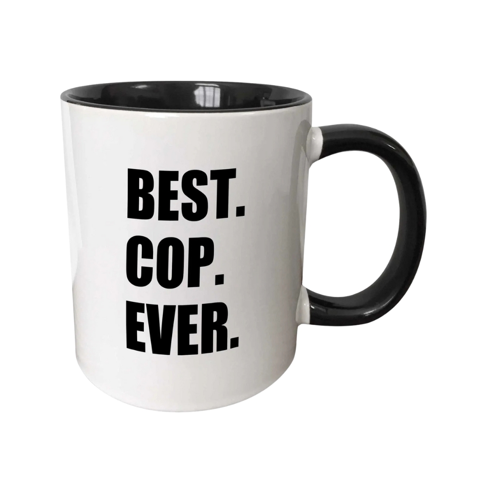 3dRose Best Cop Ever - fun text gifts for worlds greatest police officer Mug