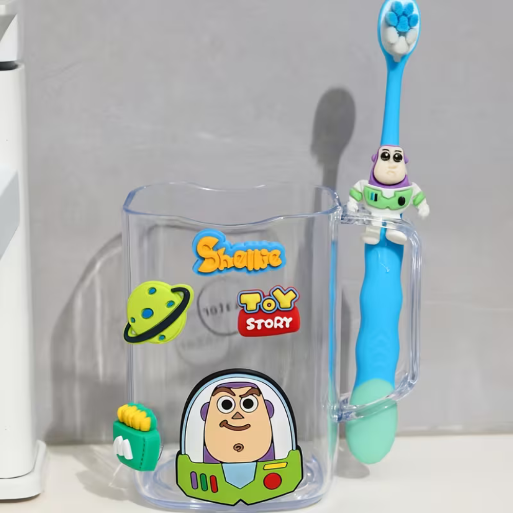 1 Piece Cartoon Mickey And Minnie Toothbrush Set With Mug 