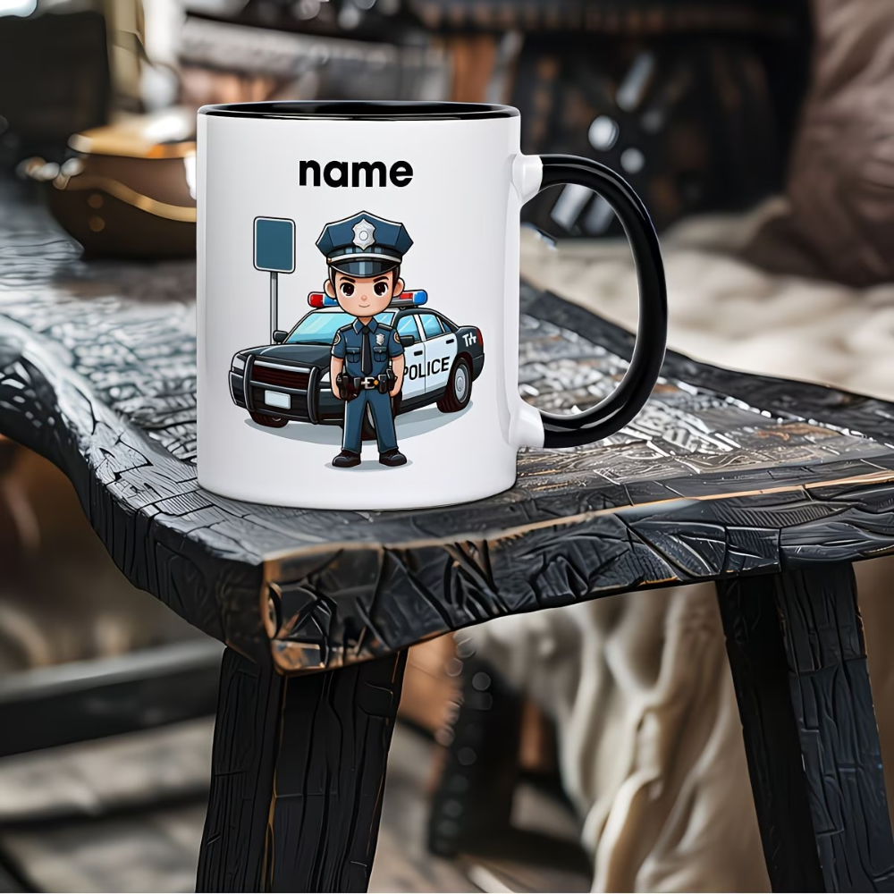 11oz Personalized Police Theme Ceramic Coffee Mug