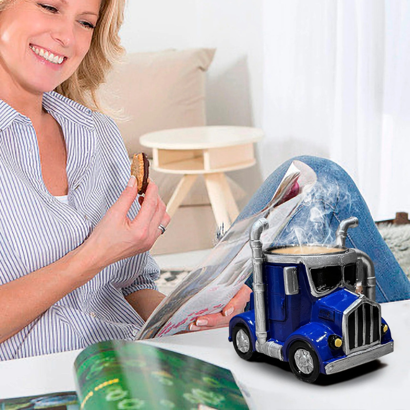 Steadline Handcrafted Semi Truck Shaped Ceramic Coffee Mug 350ml Capacity