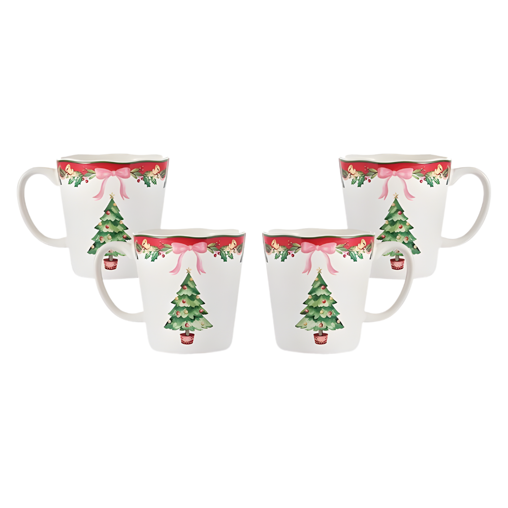 Sets of 4 Christmas Merry Ceramic Mug 