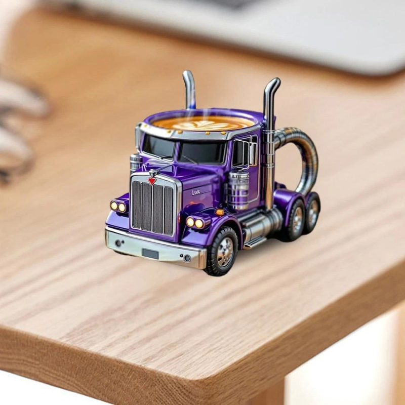Handcrafted Truck Coffee Mug, Semi-truck Coffee Mugs for Truck Lovers