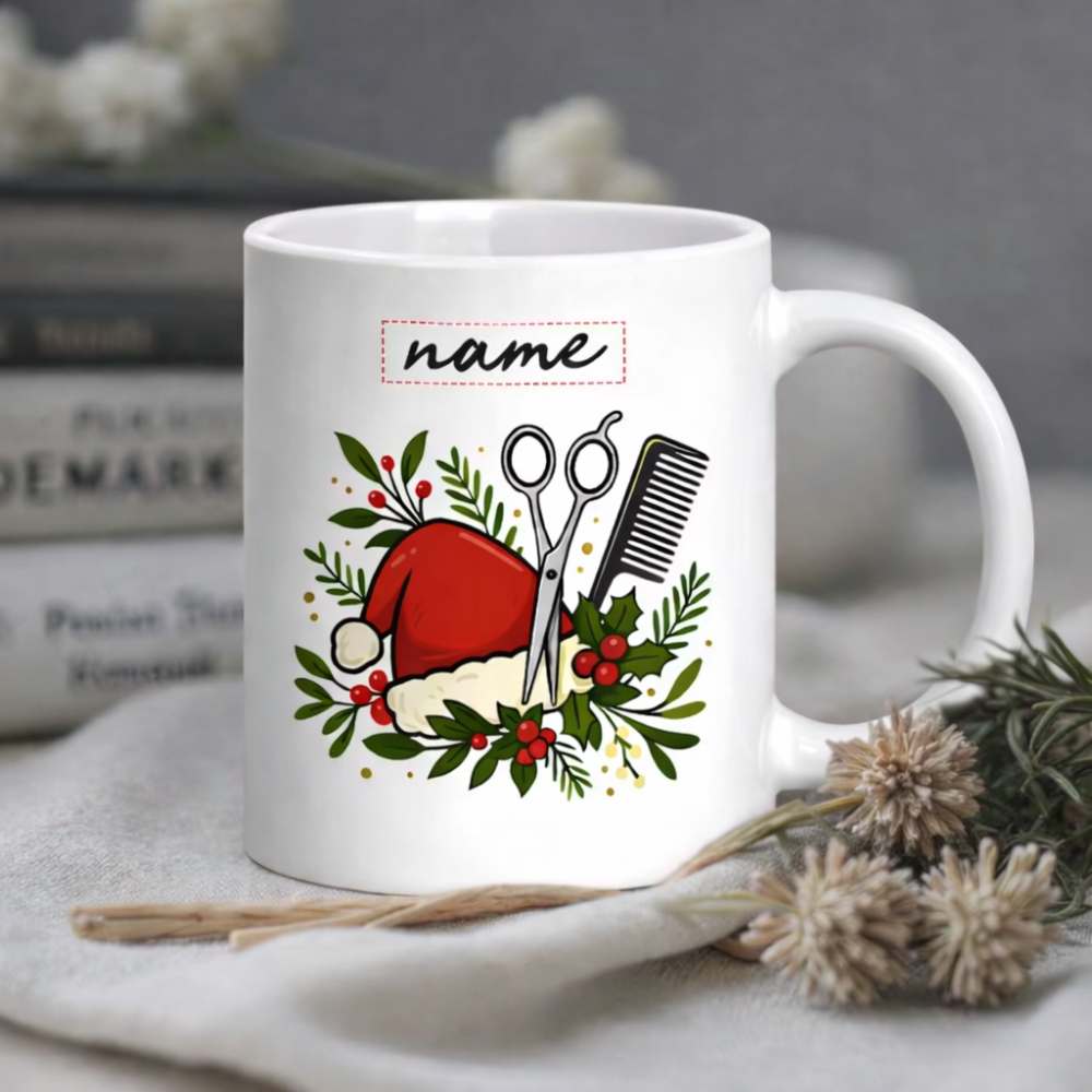 1pc 11oz Custom Name Ceramic Coffee Mug, Personalized Hairdressing 