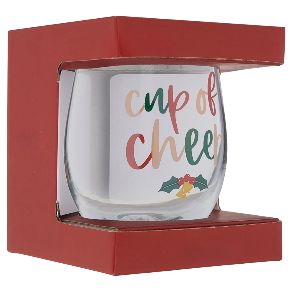 Stemless Cheer Wine Glass
