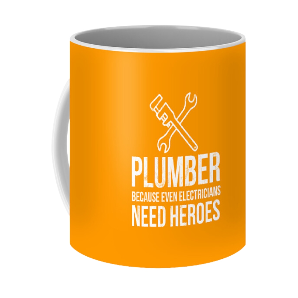 Plumber Because Even Electricians Need Heroes Funny Coffee Mug