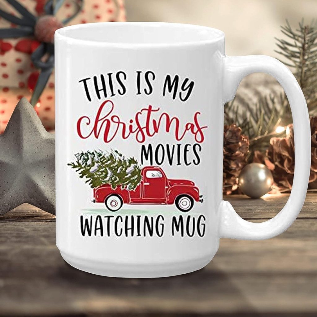 Christmas Movie Watching Printed Mug For Christmas Gift