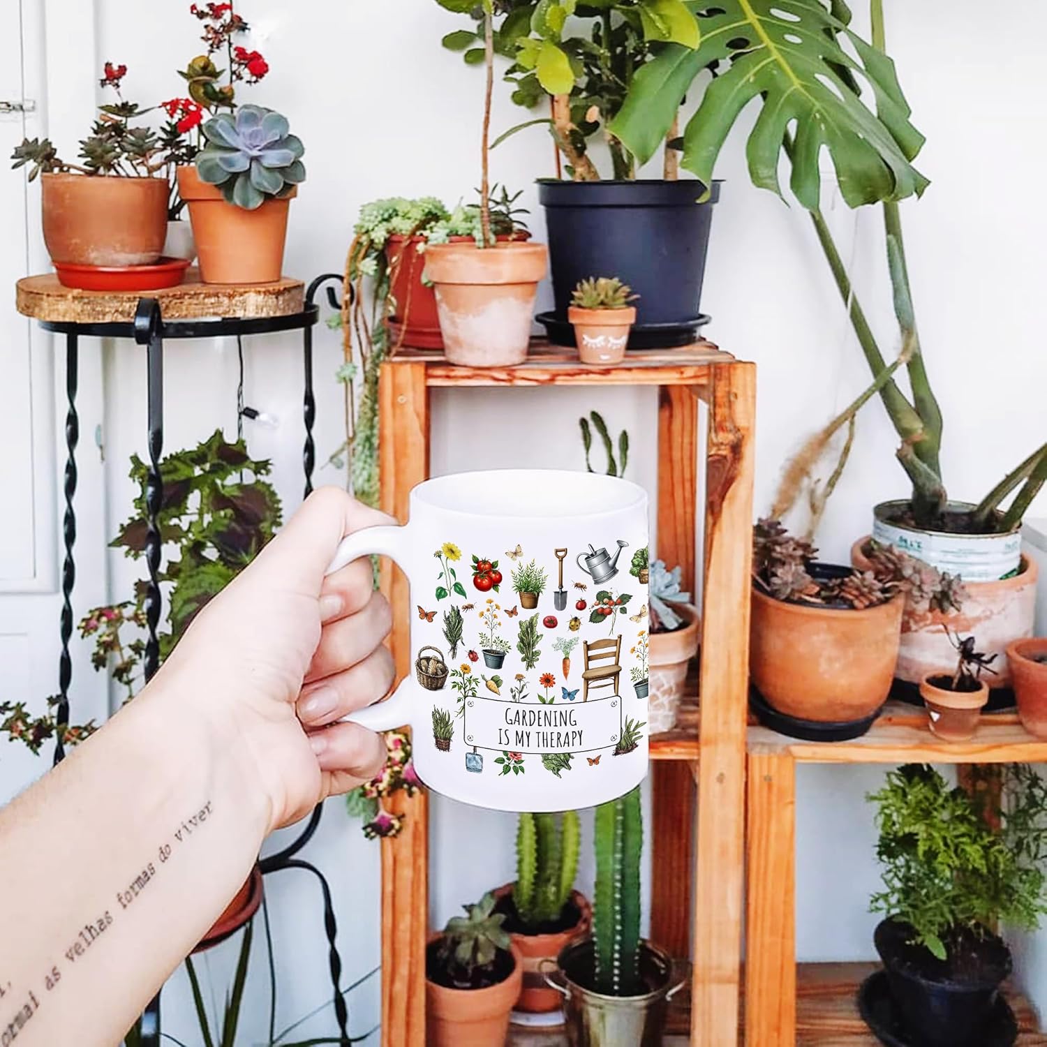 Gardening Gift Coffee Mug Gardening Is My Therapy Plant Lover Cup