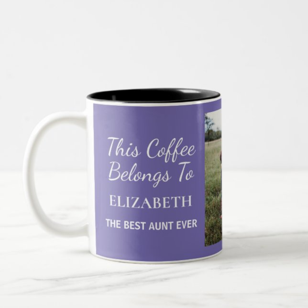 Personalized Aunt Photo Coffee Mug With Custom Name